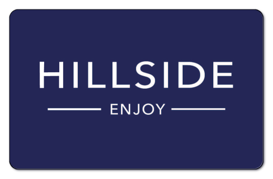 hillside, 'enjoy' over blue background